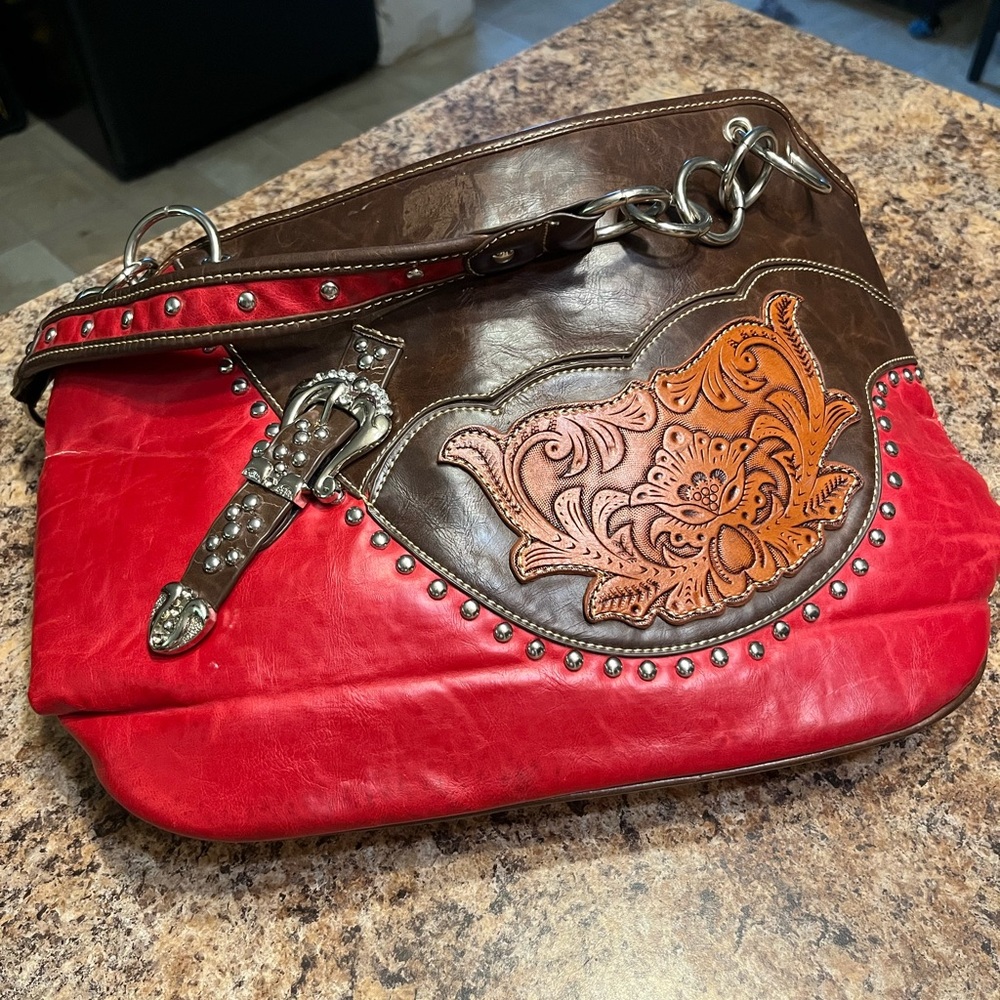 Montana West Red and Brown Women's Bag